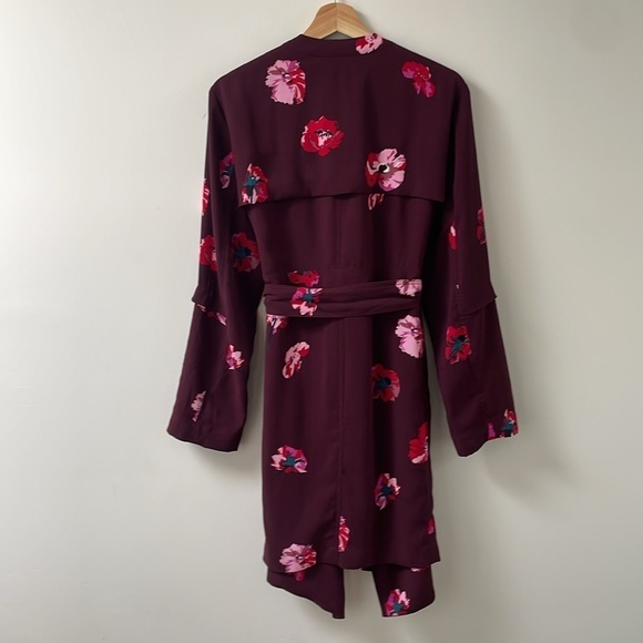 Maison Cinqcent 500 Floral Open Front Belted Jacket Cardigan Kimono Cover Up XL - Picture 4 of 8